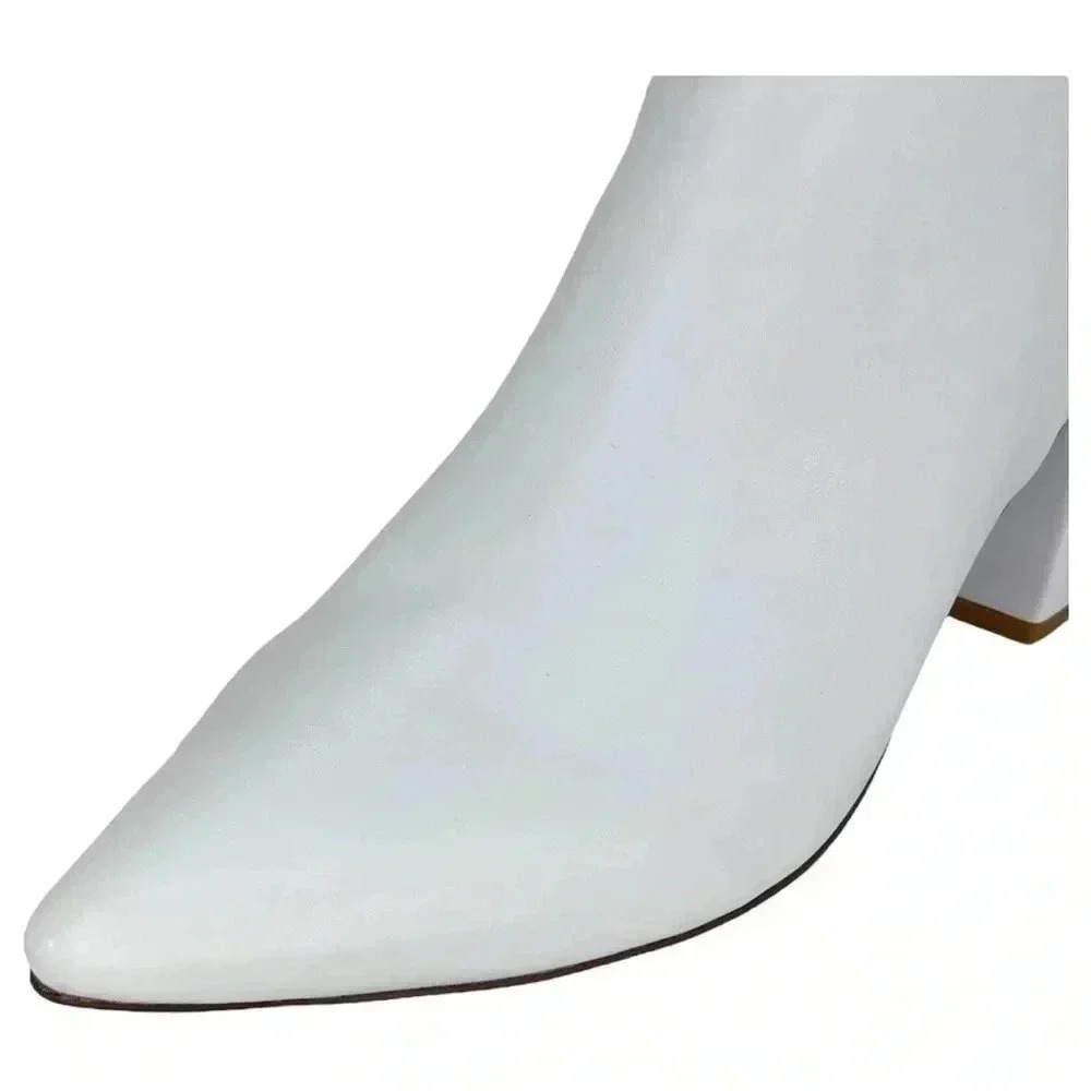 SMASH Shoes Chiku White Faux Leather Womens Ankle Boots Size 11W - Picture 7 of 13